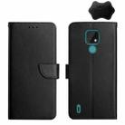 For Motorola Moto E7 Genuine Leather Fingerprint-proof Horizontal Flip Phone Case(Black) - 1