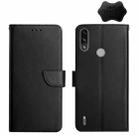 For Motorola Moto E7 Power Genuine Leather Fingerprint-proof Horizontal Flip Phone Case(Black) - 1