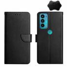 For Motorola Moto Edge 20 Genuine Leather Fingerprint-proof Horizontal Flip Phone Case(Black) - 1