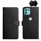 For Motorola Moto Edge 20 Lite Genuine Leather Fingerprint-proof Horizontal Flip Phone Case(Black) - 1