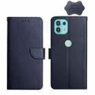 For Motorola Moto Edge 20 Lite Genuine Leather Fingerprint-proof Horizontal Flip Phone Case(Blue) - 1