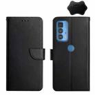 For Motorola Moto Edge 20 Pro Genuine Leather Fingerprint-proof Horizontal Flip Phone Case(Black) - 1