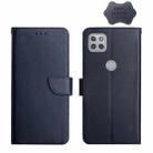 For Motorola Moto G 5G Genuine Leather Fingerprint-proof Horizontal Flip Phone Case(Blue) - 1