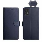 For Motorola Moto G Stylus 2021 Genuine Leather Fingerprint-proof Horizontal Flip Phone Case(Blue) - 1