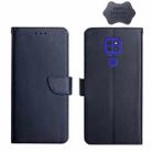 For Motorola Moto G9 Genuine Leather Fingerprint-proof Horizontal Flip Phone Case(Blue) - 1