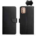 For Motorola Moto G9 Plus Genuine Leather Fingerprint-proof Horizontal Flip Phone Case(Black) - 1