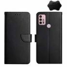 For Motorola Moto G30 Genuine Leather Fingerprint-proof Horizontal Flip Phone Case(Black) - 1