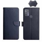 For Motorola Moto G50 Genuine Leather Fingerprint-proof Horizontal Flip Phone Case(Blue) - 1