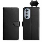 For Motorola Edge 30 Pro Genuine Leather Fingerprint-proof Horizontal Flip Phone Case(Black) - 1