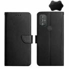 For Motorola Moto G Power 2022 Genuine Leather Fingerprint-proof Horizontal Flip Phone Case(Black) - 1