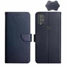 For Motorola Moto G Power 2022 Genuine Leather Fingerprint-proof Horizontal Flip Phone Case(Blue) - 1