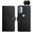 For Motorola Moto G51 5G Genuine Leather Fingerprint-proof Horizontal Flip Phone Case(Black) - 1