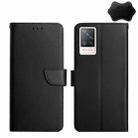 For vivo S9 Genuine Leather Fingerprint-proof Flip Phone Case(Black) - 1