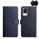 For vivo S9e Genuine Leather Fingerprint-proof Flip Phone Case(Blue) - 1