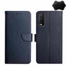 For vivo Y20 2020 / Y20s / Y20i Genuine Leather Fingerprint-proof Flip Phone Case(Blue) - 1