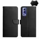 For vivo Y72 5G / iQOO Z3 Genuine Leather Fingerprint-proof Flip Phone Case(Black) - 1