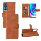 For TCL 30 5G/30+ 5G Skin Feel Magnetic Flip Leather Phone Case(Brown) - 1