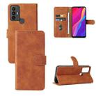 For TCL 30 SE Skin Feel Magnetic Flip Leather Phone Case(Brown) - 1