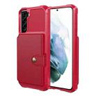 For Samsung Galaxy S21 5G Magnetic Wallet Card Bag Leather Phone Case(Red) - 1