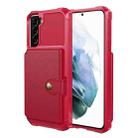 For Samsung Galaxy S21+ 5G Magnetic Wallet Card Bag Leather Phone Case(Red) - 1