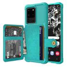 For Samsung Galaxy S20 Magnetic Wallet Card Bag Leather Phone Case(Cyan) - 1