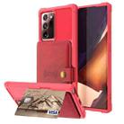 For Samsung Galaxy Note20 Magnetic Wallet Card Bag Leather Phone Case(Red) - 1