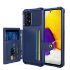 For Samsung Galaxy A52 5G / 4G Magnetic Wallet Card Bag Leather Phone Case(Navy Blue) - 1