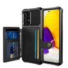 For Samsung Galaxy A72 5G / 4G Magnetic Wallet Card Bag Leather Phone Case(Black) - 1