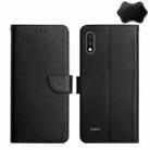 For LG K22 Genuine Leather Fingerprint-proof Flip Phone Case(Black) - 1
