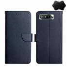 For Asus ROG Phone 5 ZS673KS Genuine Leather Fingerprint-proof Flip Phone Case(Blue) - 1