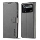 For Xiaomi Poco X4 Pro 5G LC.IMEEKE Calf Texture Leather Phone Case(Grey) - 1