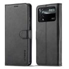 For Xiaomi Poco M4 Pro LC.IMEEKE Calf Texture Leather Phone Case(Black) - 1