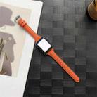Small Waist Lychee Texture Watch Band For Apple Watch Ultra 49mm&Watch Ultra 2 49mm / Series 9&8&7 45mm / SE 3&SE 2&6&SE&5&4 44mm / 3&2&1 42mm(Orange) - 1