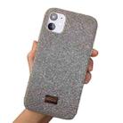 For iPhone 11 Mutural TPU + PC + Diamond Cloth Protective Case(Silver) - 1