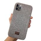 For iPhone 11 Pro Max Mutural TPU + PC + Diamond Cloth Protective Case(Silver) - 1