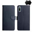 For Sony Xperia Ace II Genuine Leather Fingerprint-proof Flip Phone Case(Blue) - 1