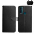 For TCL 20 R 5G Genuine Leather Fingerprint-proof Flip Phone Case(Black) - 1