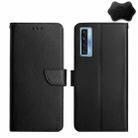 For TCL 20L+ Genuine Leather Fingerprint-proof Flip Phone Case(Black) - 1