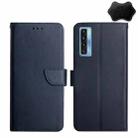 For TCL 20L+ Genuine Leather Fingerprint-proof Flip Phone Case(Blue) - 1