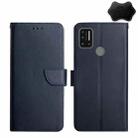 For UMIDIGI A7 Genuine Leather Fingerprint-proof Flip Phone Case(Blue) - 1