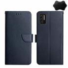 For UMIDIGI A7S Genuine Leather Fingerprint-proof Flip Phone Case(Blue) - 1
