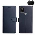 For UMIDIGI A9 Pro Genuine Leather Fingerprint-proof Flip Phone Case(Blue) - 1