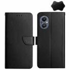 For OnePlus Nord N20 5G Genuine Leather Fingerprint-proof Horizontal Flip Phone Case(Black) - 1