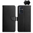 For OnePlus 9 Pro Genuine Leather Fingerprint-proof Horizontal Flip Phone Case(Black) - 1