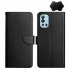 For OnePlus 9R Genuine Leather Fingerprint-proof Horizontal Flip Phone Case(Black) - 1