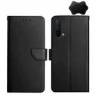 For OnePlus Nord CE 5G Genuine Leather Fingerprint-proof Horizontal Flip Phone Case(Black) - 1