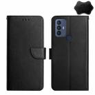 For Sharp Aquos V6 / V6 Plus Genuine Leather Fingerprint-proof Flip Phone Case(Black) - 1