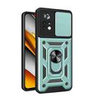 For Xiaomi Poco X4 Pro 5G Sliding Camera Cover Design TPU+PC Phone Case(Green) - 1