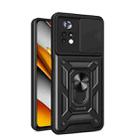 For Xiaomi Poco X4 Pro 5G Sliding Camera Cover Design TPU+PC Phone Case(Black) - 1