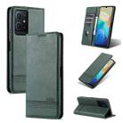 For vivo Y33s 5G / Y75 5G AZNS Magnetic Calf Texture Flip Leather Phone Case(Dark Green) - 1